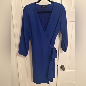 Jcrew blue adjustable wrap dress